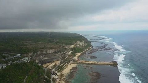 Aerial view on the beach and coast Stock Footage 81259866
