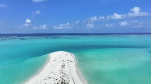 Aerial view of the beach and ocean, Maldives. Stock Footage 312274437