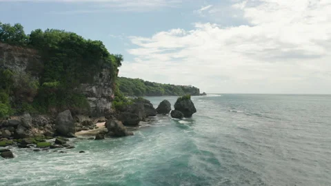 Aerial view of a beach in Bali Vídeo Stock 218292059