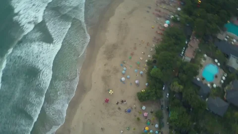Aerial view on the beach. Bali. Ocean Stock Footage 79512018