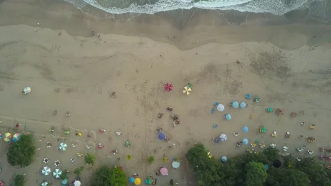 Aerial view on the beach. Bali. Ocean Stock Footage 79512907