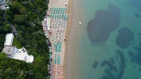  Aerial view of the beach between Gabicce Mare and Gabicce Monte Stock-Footage 104069466