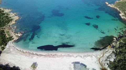 Aerial view of the beach close to the railway Stock-Footage 101430639