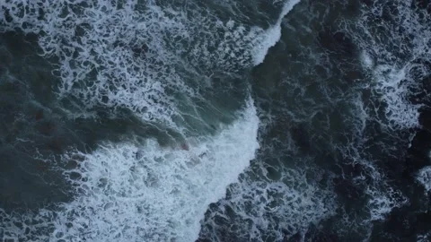 Aerial view with beach drone in the Basque Country at dawn Stock Footage 220000861