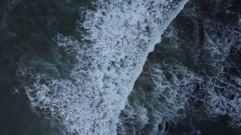 Aerial view with beach drone in the Basque Country at dawn Stock Footage 220000923