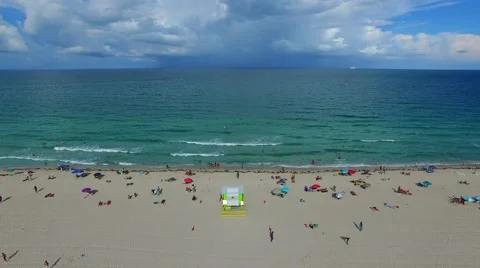 AERIAL - View of the Beach Stock Footage 65154032