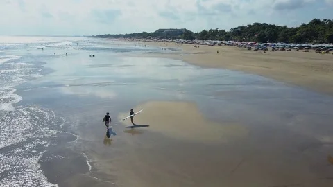 Aerial view on the beach Stock Footage 79518099