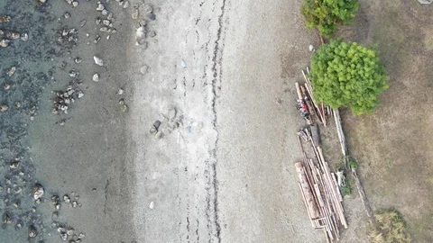 Aerial view of the beach Stock Footage 97030153