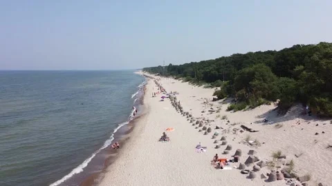 Aerial view of the beach Stock Footage 157372940