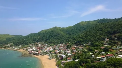 Aerial view of a beach island. Stock-Footage 80607916
