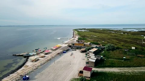 Aerial view of beach on the island Stock Footage 121683387