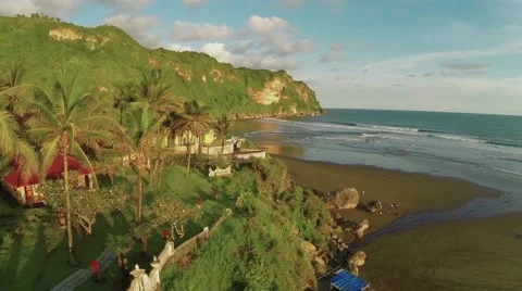 Aerial View of beach in Java Island Stock-Footage 60603275
