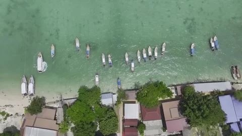 Aerial view of beach of Ko phi phi don island Thailand 스톡 동영상 266675972
