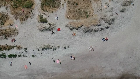 Aerial view on the beach in Malmö Stock Footage 103572965