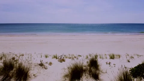 Aerial view of the beach next to the sand Video stock 147406150