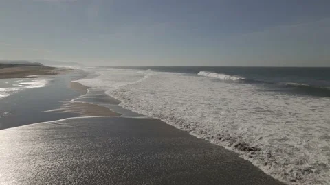 Aerial View of Beach, Ocean and Waves, San Francisco, California Stock Footage 145445913
