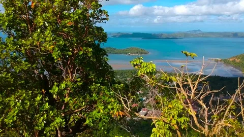 Aerial view of a beach on the Philippines Stock Footage 109796364