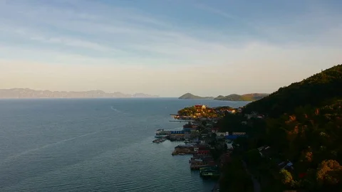 Aerial view of a beach on the Philippines Stock Footage 109796389