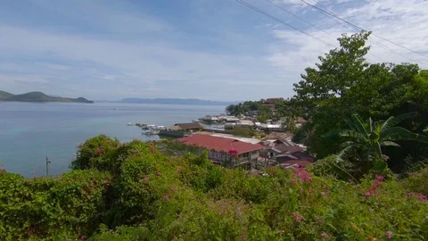 Aerial view of a beach in Philippines Stock Footage 109796749
