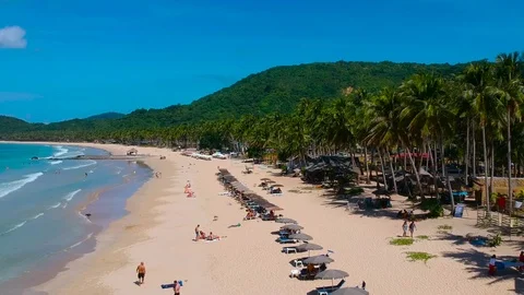 Aerial view of a beach in Philippines Stock Footage 109797133