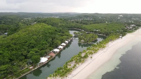 Aerial View of a Beach in Philippines Stock Footage 246582946