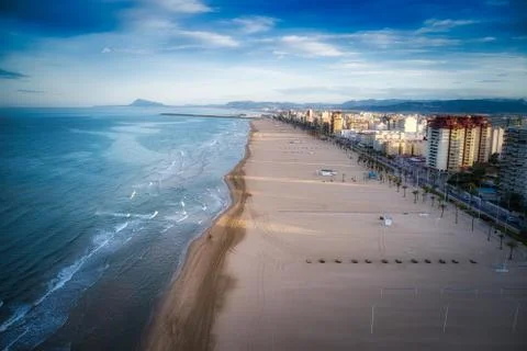 Aerial view of the beach. Foto stock