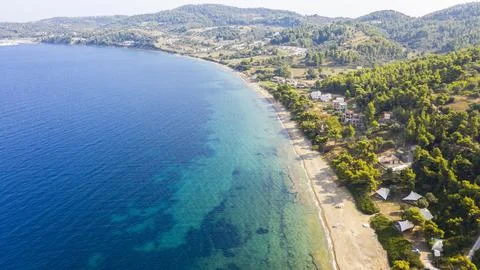Aerial view at the beach. Stock Photos