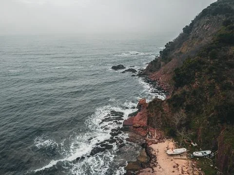 Aerial view of the beach Stock Photos