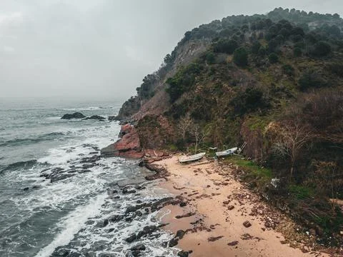 Aerial view of the beach Stock Photos