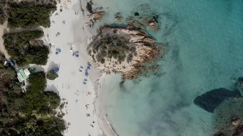 Aerial view of the beach of prince in costa smeralda Stock-Footage 118024016