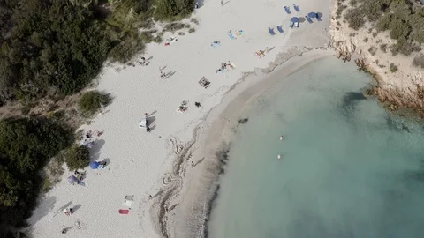 Aerial view of the beach of prince in costa smeralda Stock-Footage 118024166