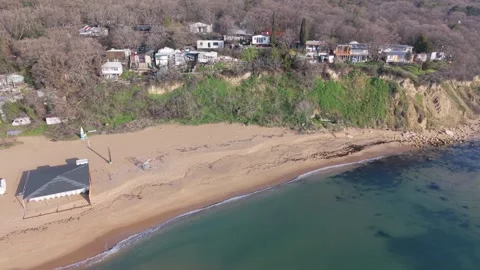 Aerial view of beach resort with pools and modern buildings Stock-Footage 332129211