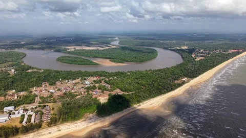 Aerial view of a beach at Rompin Vidéo 337547145