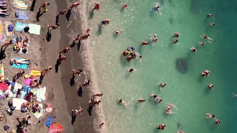 Aerial view of a beach in summer Stock Footage 79788444