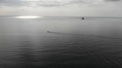 Aerial view of the beach at the sunset. Black sea, Batumi, Georgia Stock-Footage 101784011