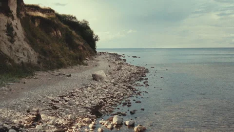 Aerial view of the beach at sunset Stock Footage 252090452