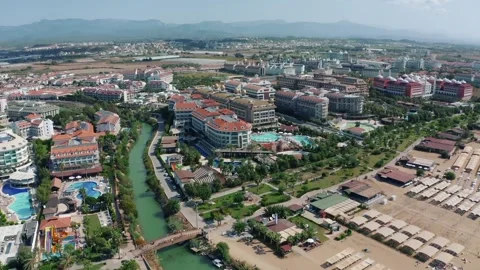 Aerial View Of The Beach On Turkish Riviera. Side, Mediterranean Sea Coast,.. Stock-Footage 314998317