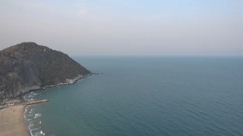 Aerial view of beach view with a alluring view of sky and endless Video stock 103674698