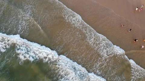 Aerial View of Beach Wave North Goa, India 스톡 동영상 129288012