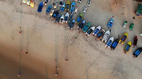Aerial View of Beach Wave North Goa, India 스톡 동영상 129288041