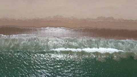 Aerial view beach waves Stock Footage