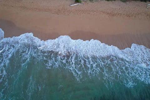 Aerial View of Beach Waves Stock Photos