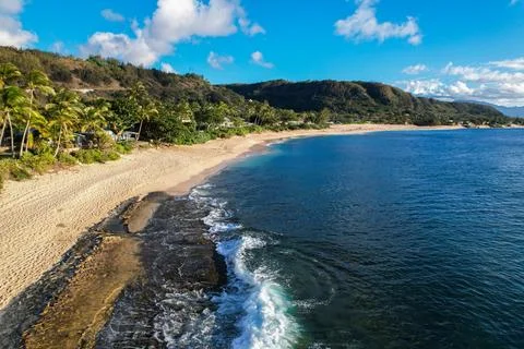 Aerial View of Beach Waves Stock Photos
