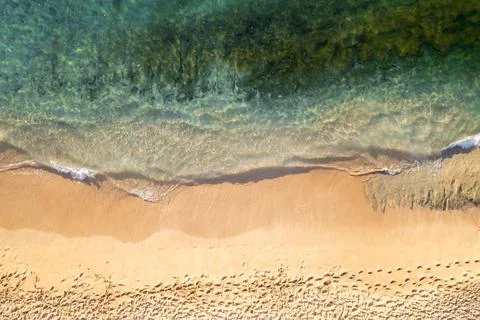 Aerial View of Beach Waves Stock Photos