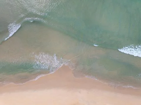 Aerial view beach waves texture background,Summer sea landscape nature back.. Stock Photos