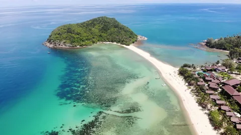 Aerial View of the Beaches of Koh Phangan in Thailand Stock Footage