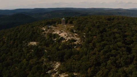 Aerial view of Bear mountain before sunset 4k Stock Footage 116586405