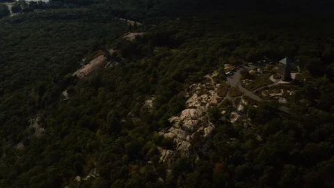 Aerial view of Bear mountain before sunset 4k Stock Footage 116586541