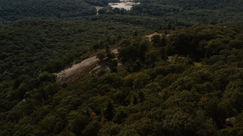 Aerial view of Bear mountain before sunset 4k Stock Footage 116586640