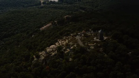Aerial view of Bear mountain before sunset 4k Stock Footage 116586709